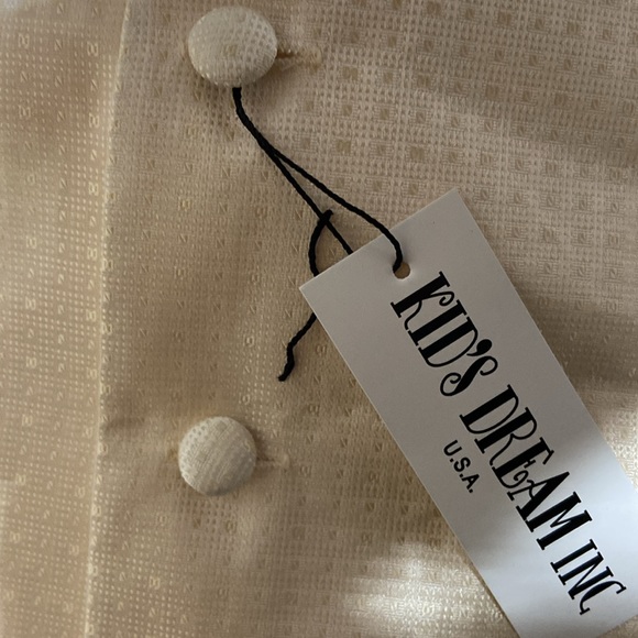 Kids Dream Gold Square Pattern Vest and Tie Set Boys 16 - Picture 4 of 4